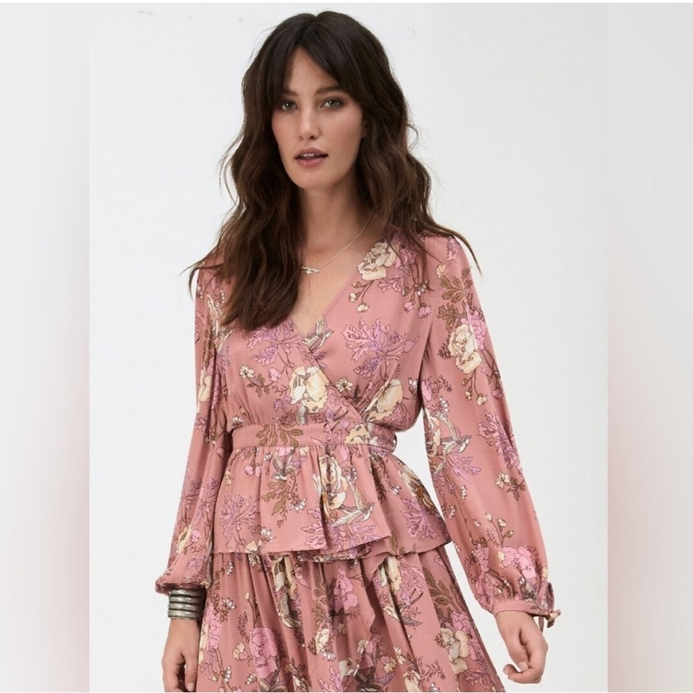 NWT Spell Boho Floral “Rosa” Wrap Top | Size Small